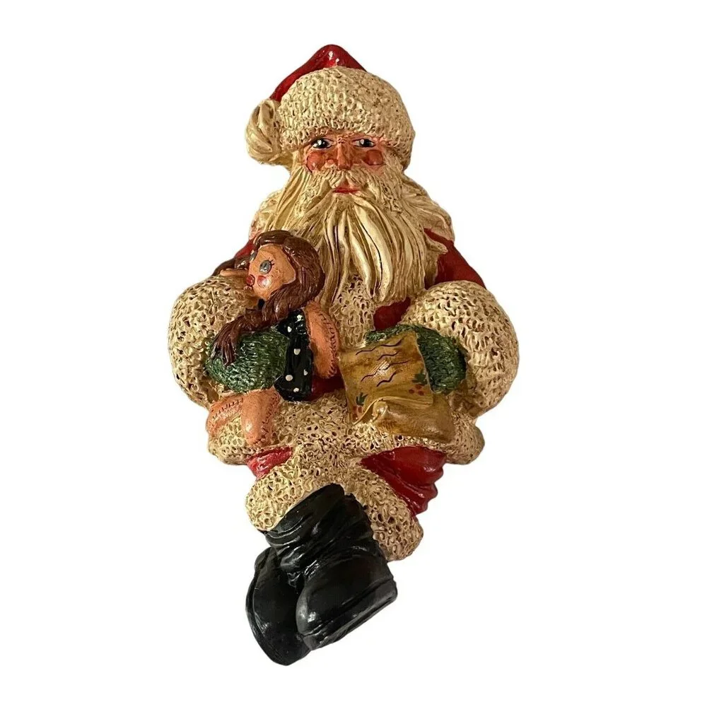 Vtg Santa Claus‎ Christmas Shelf Sitter 1980s Signed Rita Darby “American Santa”